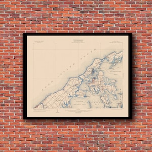 Shelter Island, NY - Restored Vintage Map