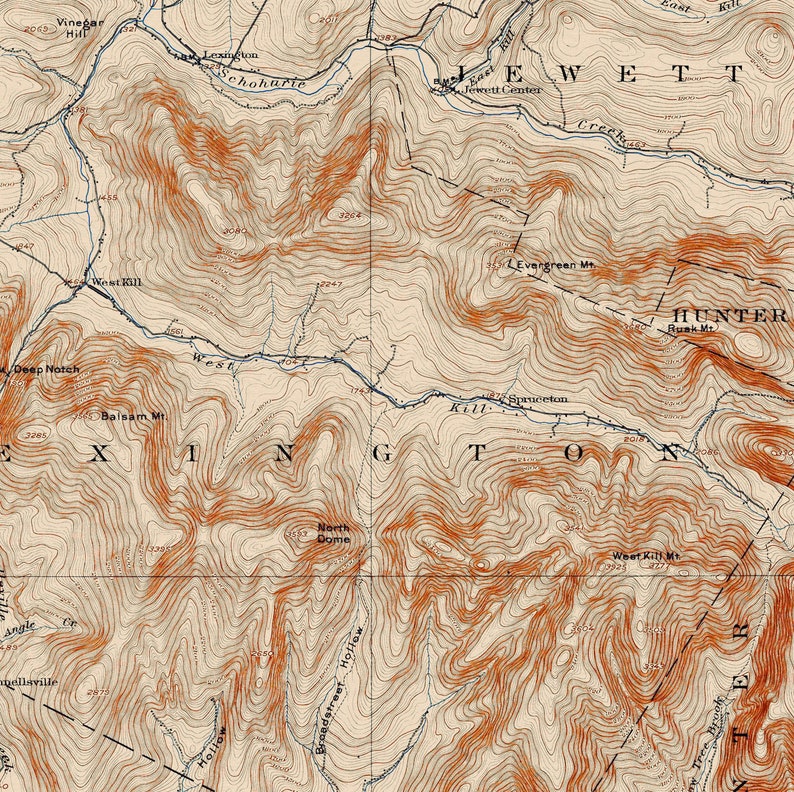 Phoenicia, NY Restored Vintage Map Etsy Ireland