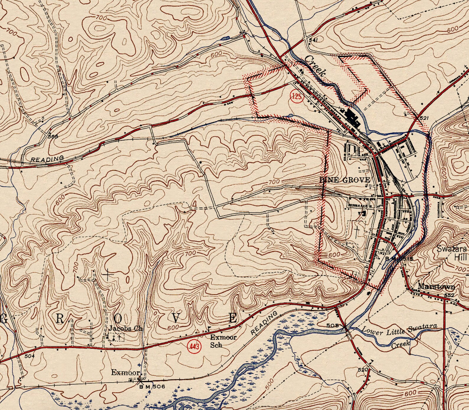 Pine Grove, Pennsylvania Restored Vintage Map 1946 Etsy