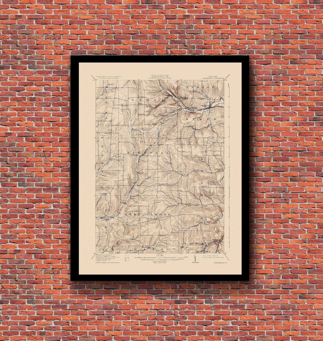 Canaseraga, NY Restored Vintage Map Etsy
