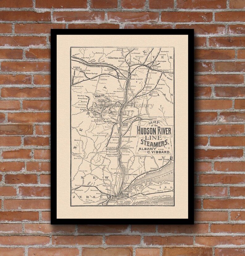 Hudson Valley Vintage Map 1883 of Upstate New York's Etsy