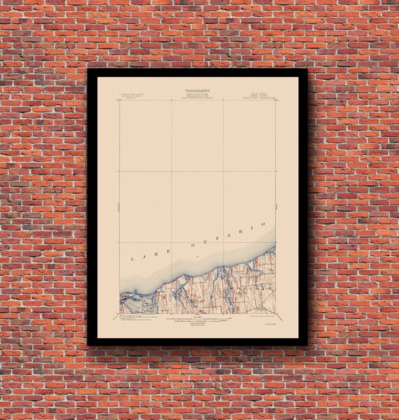 Sodus Bay NY Restored Vintage Map Etsy UK