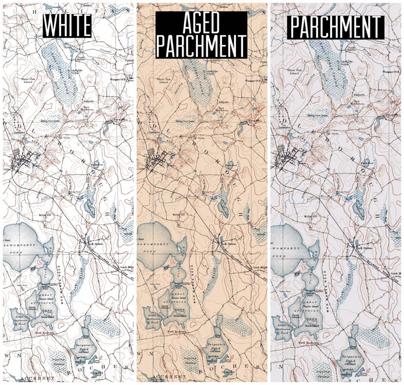 Middleboro, MA Restored Vintage Map Etsy