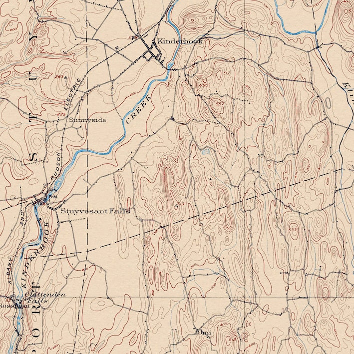 Kinderhook, NY Restored Vintage Map Etsy