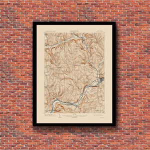 Owego, NY - Restored Vintage Map
