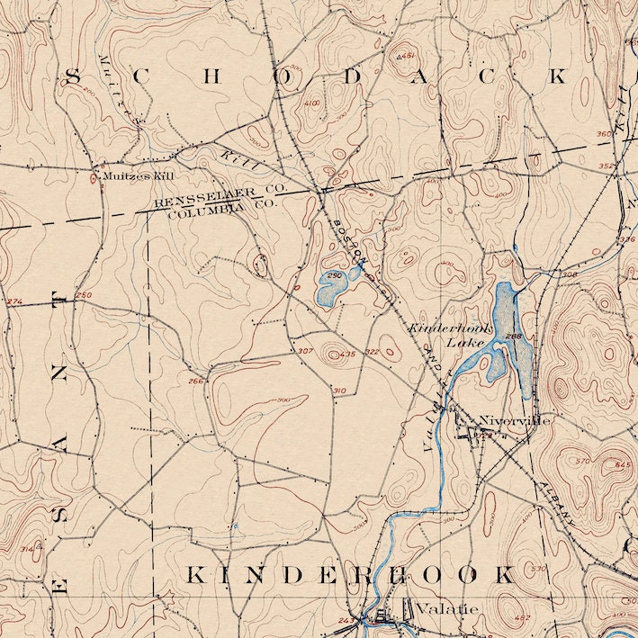 Kinderhook, NY Restored Vintage Map Etsy