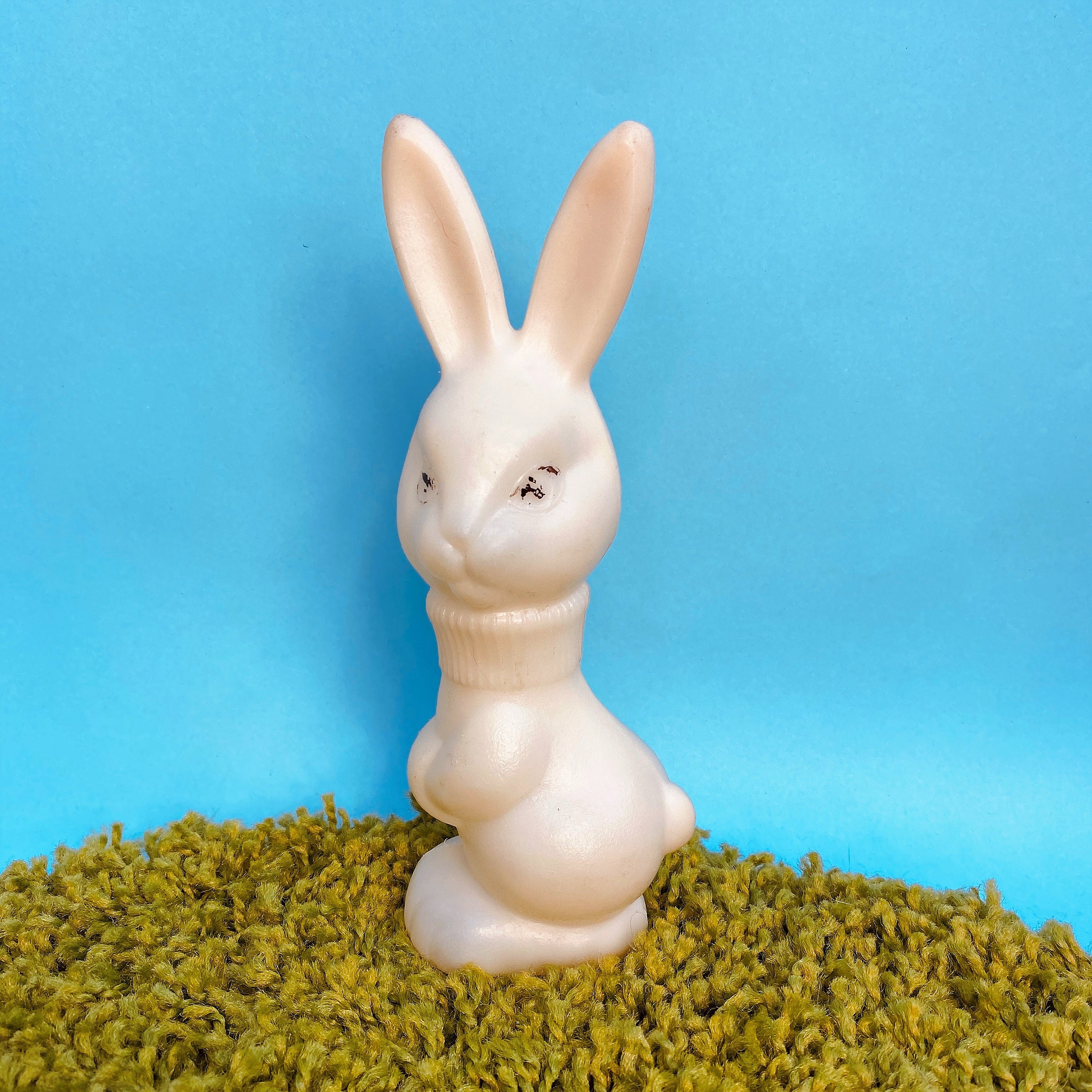 Elegant bunny White plastic bunny Vintage plastic toy Cute Etsy