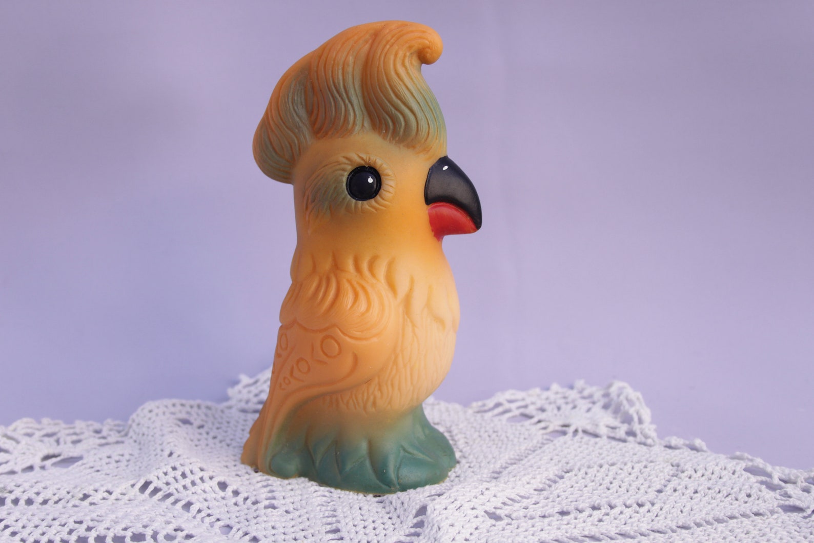 Soviet vintage rubber toy parrot Vintage toy Soviet rubber toy Etsy