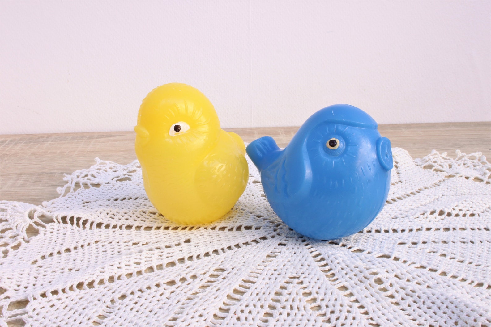 Vintage Toy Set of Two Birds Soviet Plastic Toys Blue Bird Etsy