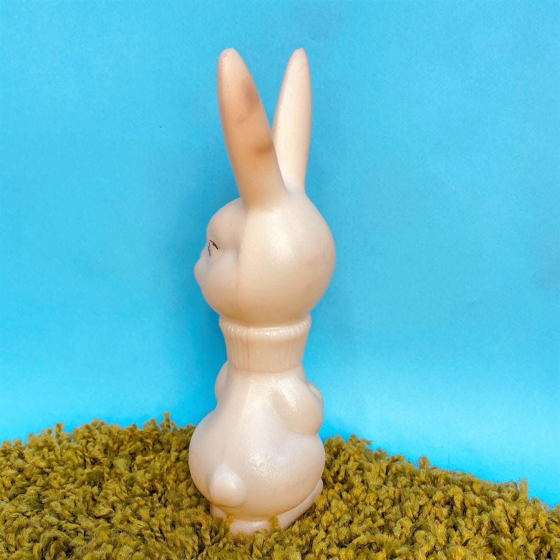 Elegant bunny White plastic bunny Vintage plastic toy Cute Etsy