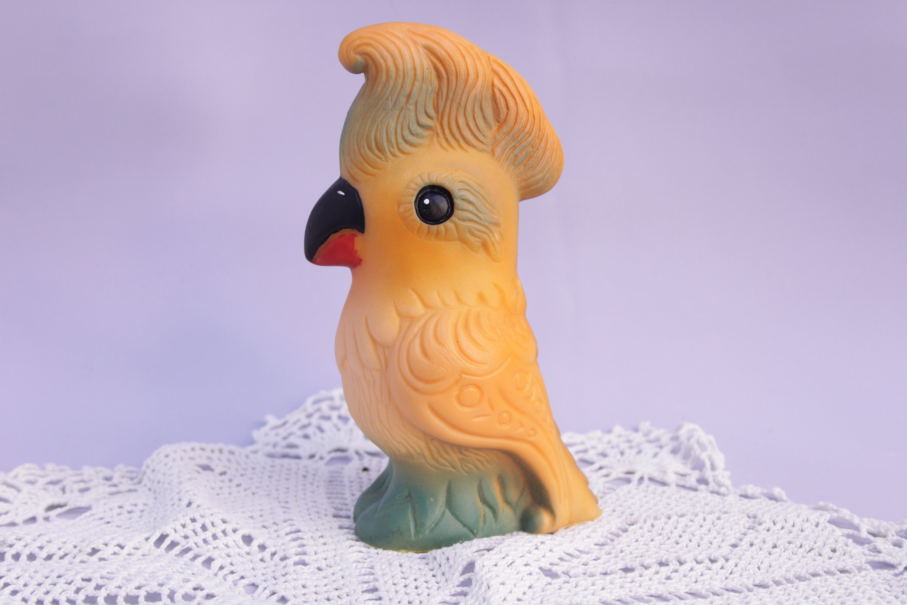 Soviet vintage rubber toy parrot Vintage toy Soviet rubber toy Etsy