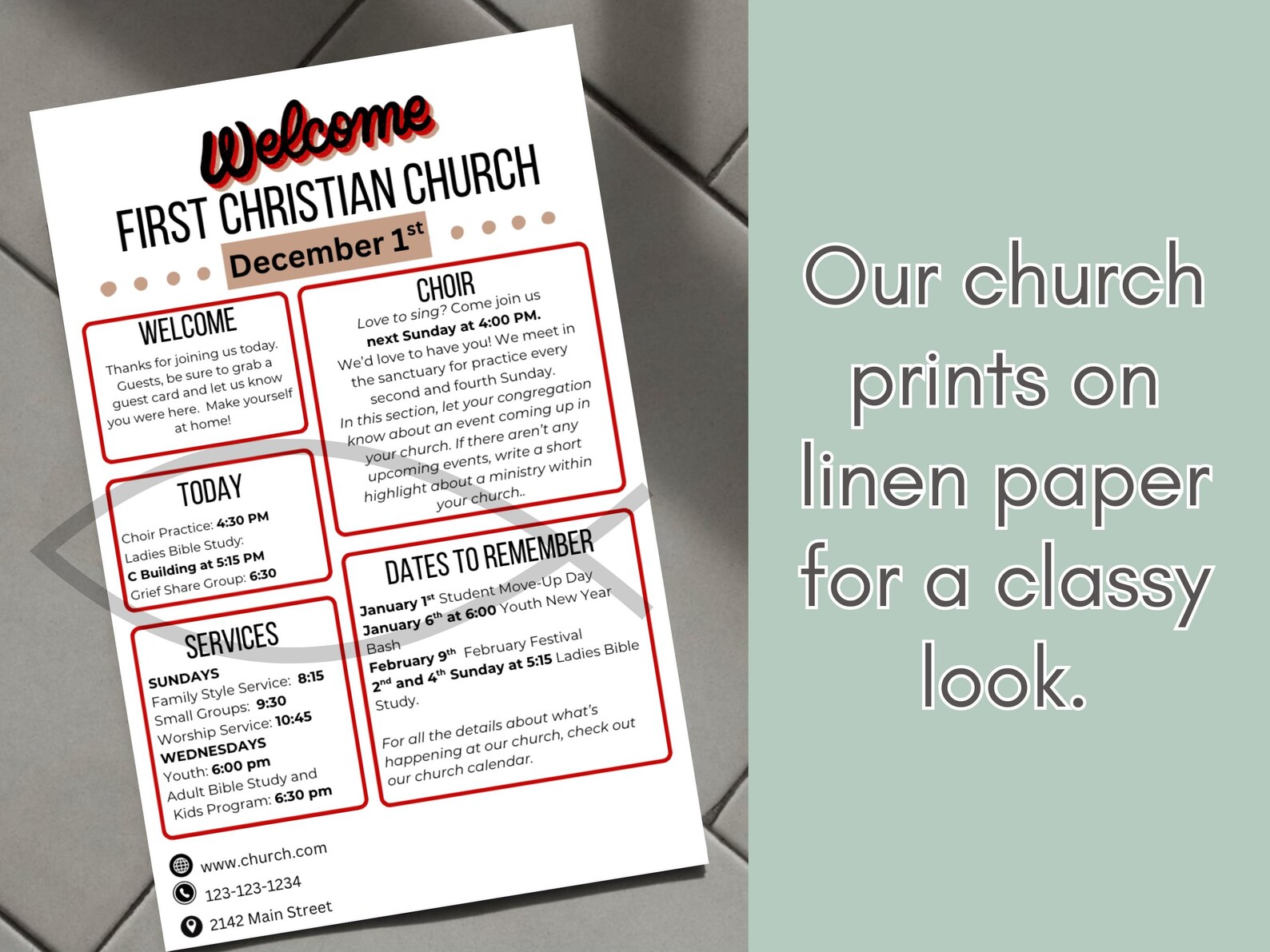 Sunday Program Bulletin Colorful Editable Church Bulletin Template: Printable Sunday Service ...