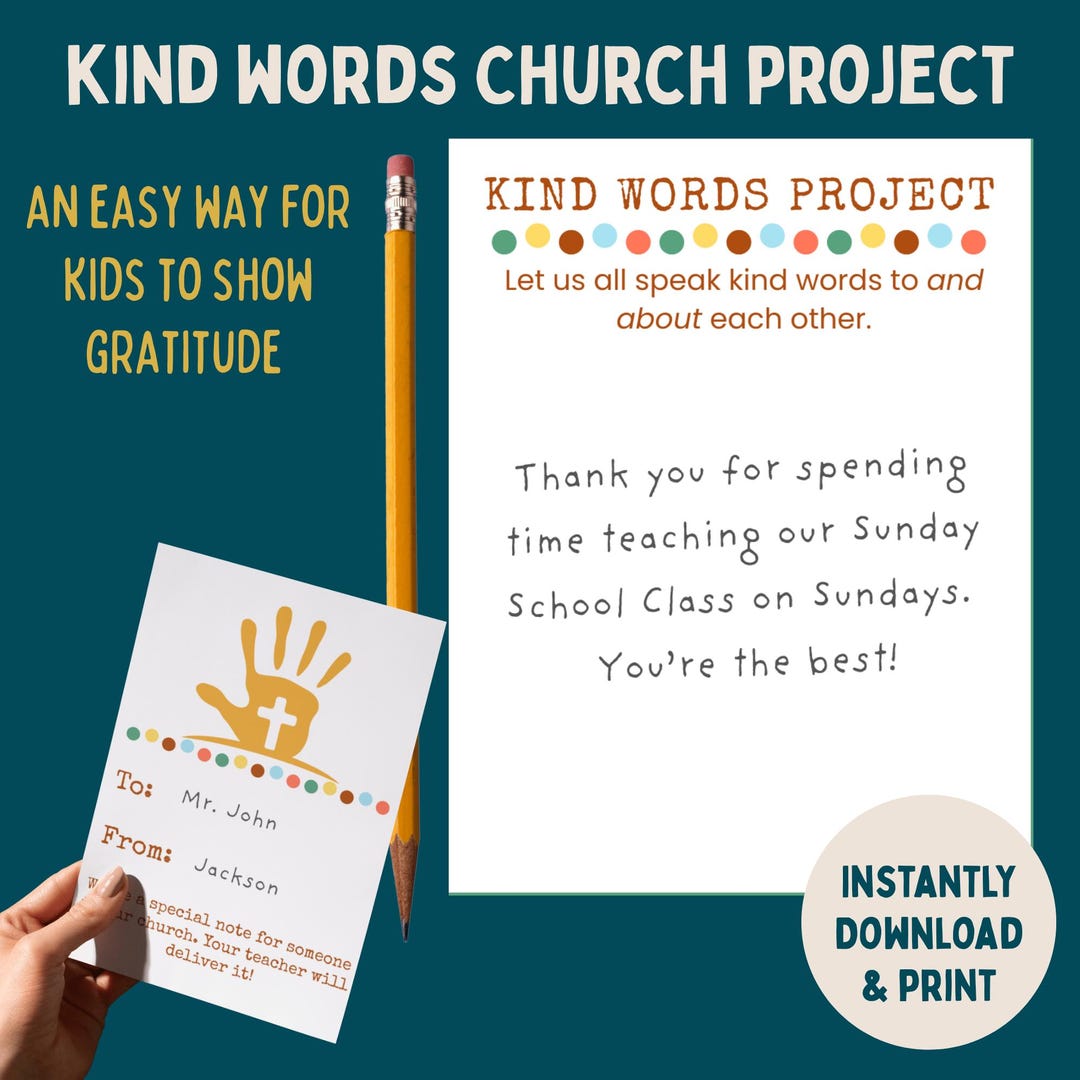 Kindness Project: Christian Encouragement Notes for Sunday School ...
