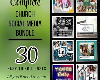 Church Social Media Templates: Christian Marketing Plan, Canva Instagram Posts, Ministry Facebook Posts