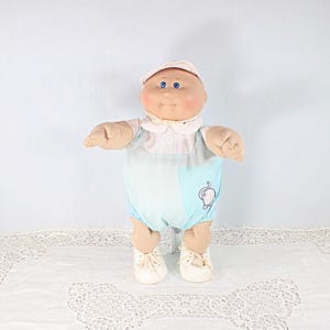 Vintage 1985 Cabbage Patch Kid Preemie Doll: OK Factory, HM1 Blue Eyes