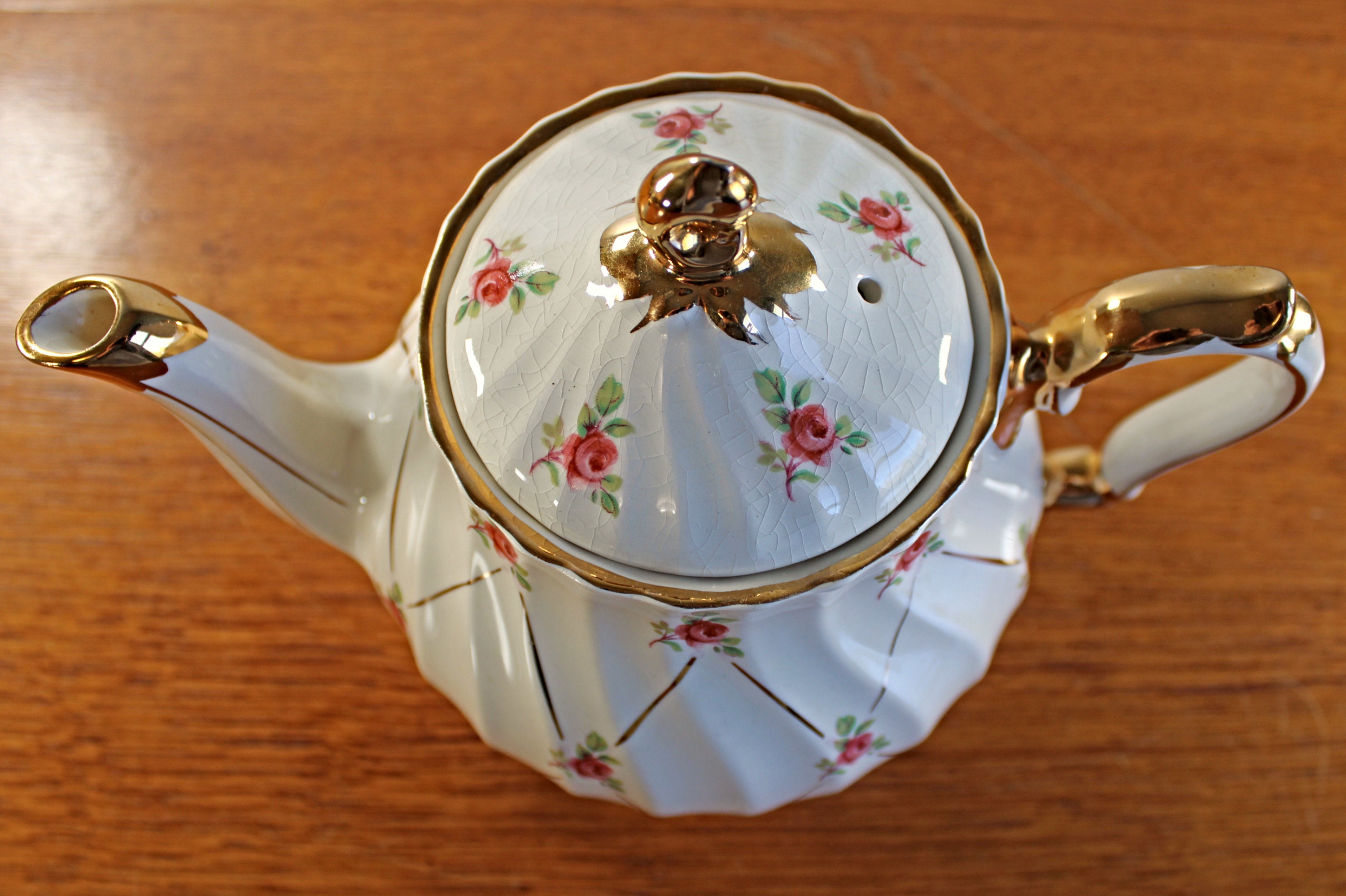 Vintage Sadler Pink Roses Teapot 2790 Full Size 4 Cup Etsy