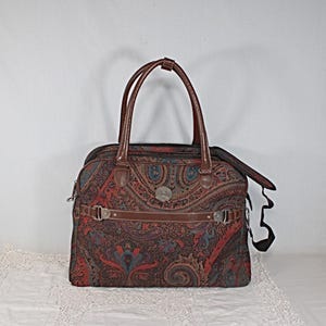 Vintage Chaps Ralph Lauren Paisley Laptop Computer Tote Overnight Travel Bag