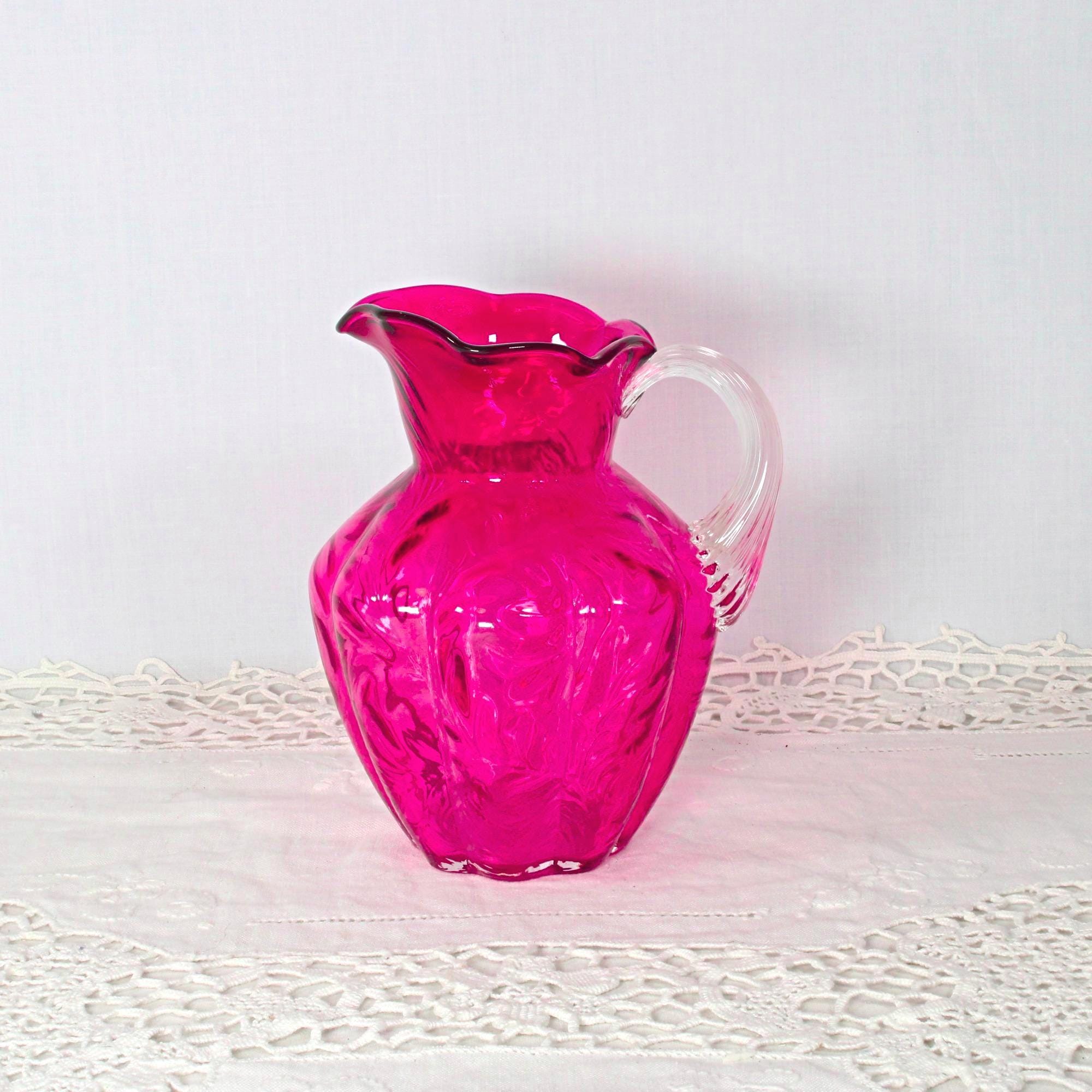 Pink Fenton Pitcher - Etsy