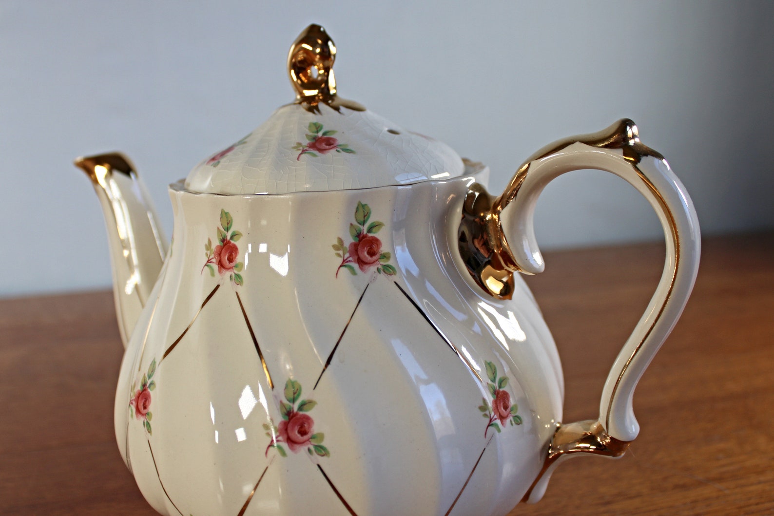 Vintage Sadler Pink Roses Teapot 2790 Full Size 4 Cup Etsy
