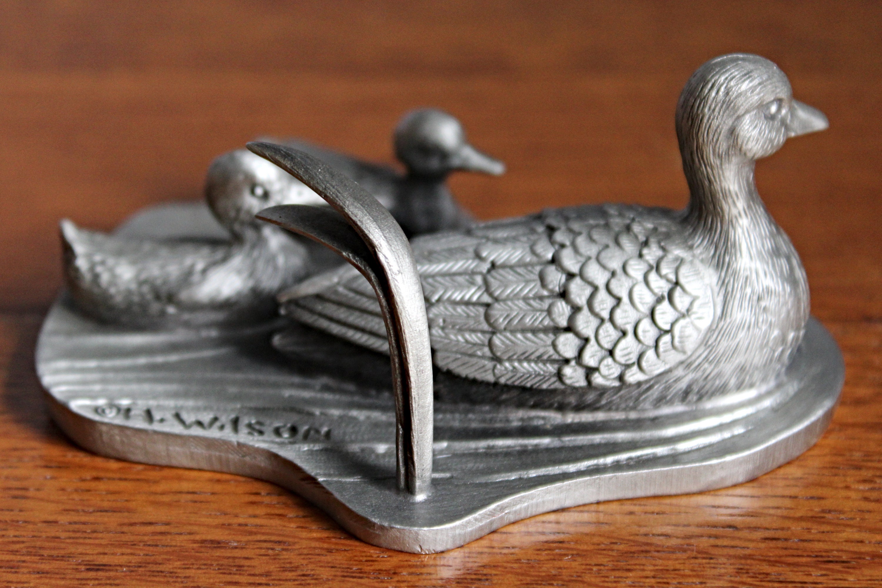 Vintage Hudson Pewter Duck Family Figurine 704 Signed by | Etsy