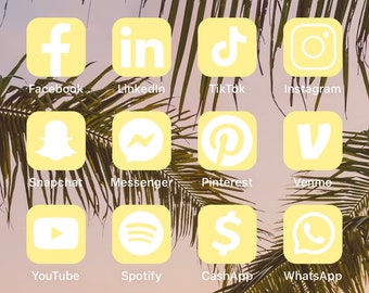 images Icon Aesthetic Yellow Pastel yellow icons etsy