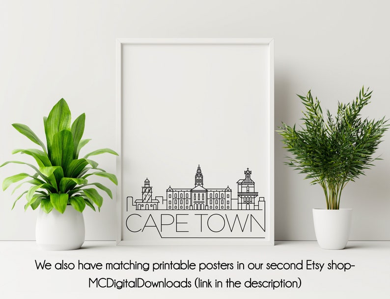 Cape Town Skyline Sticker Skyline Stickers Laptop Stickers Etsy
