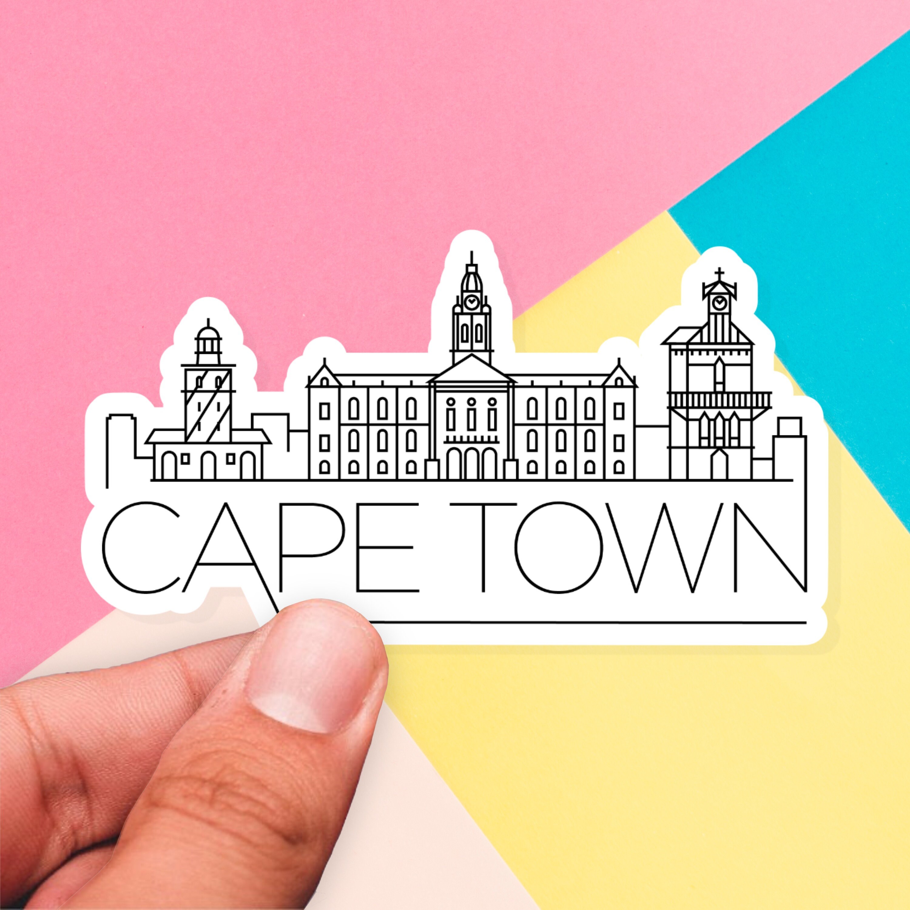 Cape Town Skyline Sticker Skyline Stickers Laptop Stickers Etsy