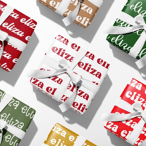 Personalized Wrapping Paper Christmas Name Wrapping Paper Etsy