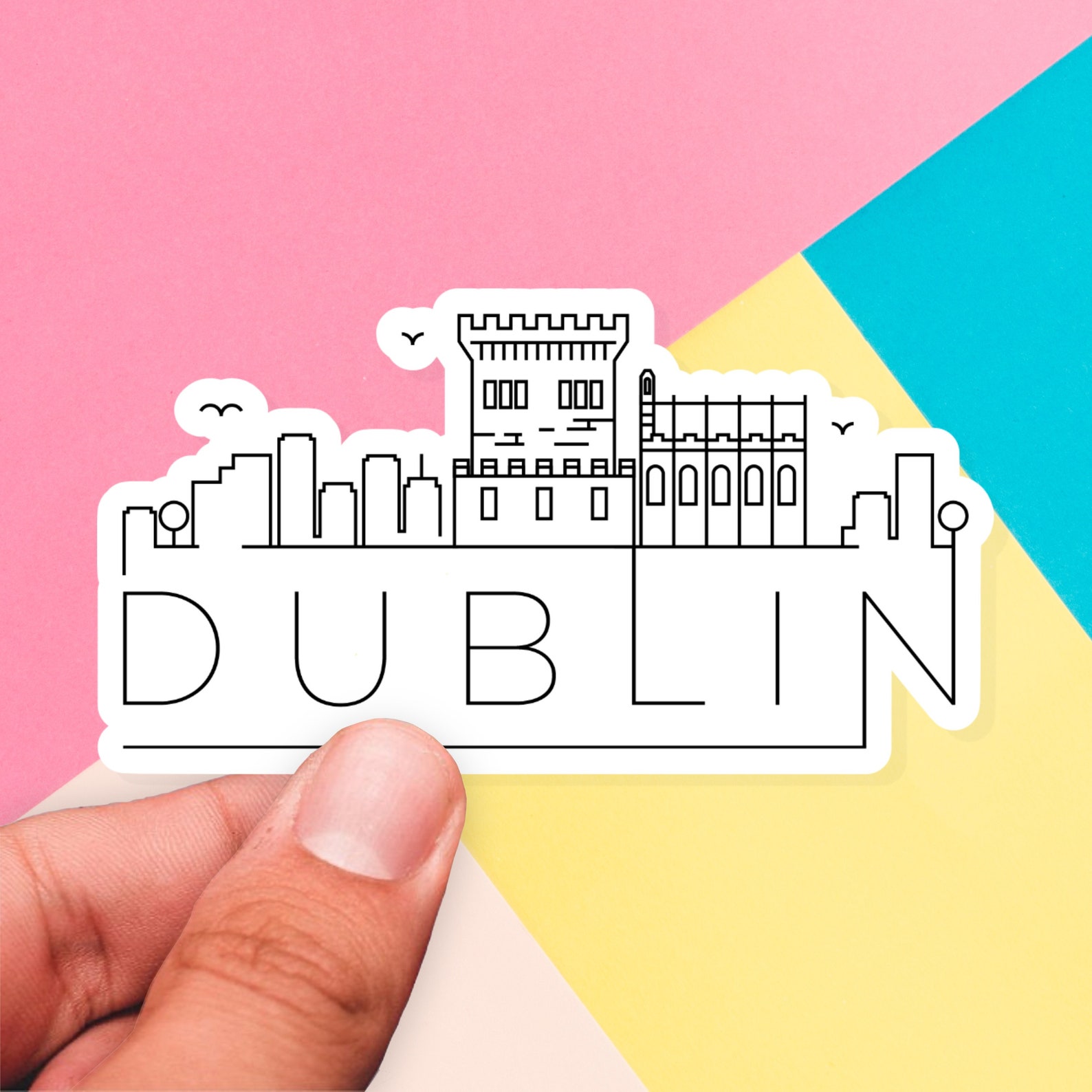 Dublin Skyline Sticker Skyline Stickers Laptop Stickers Etsy UK