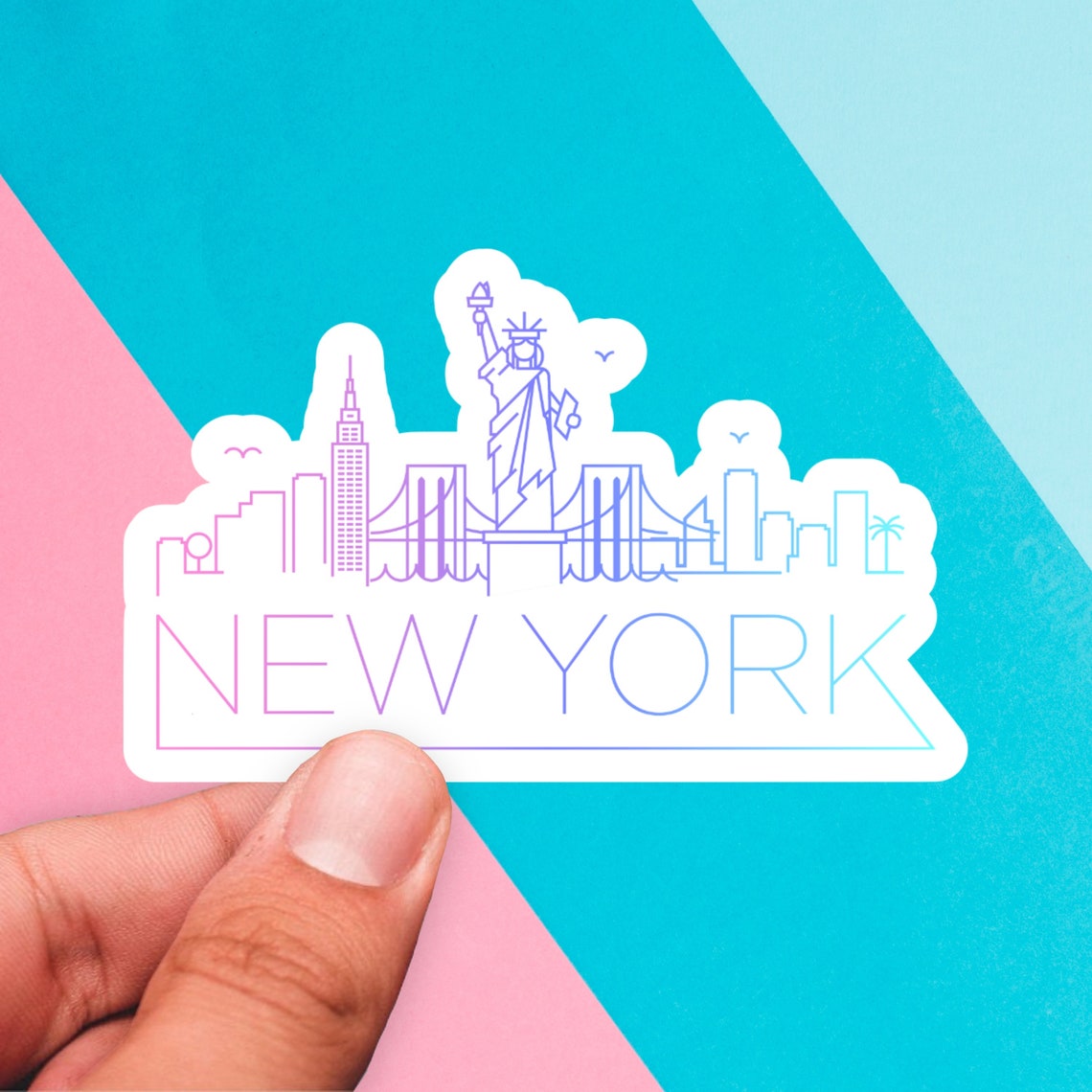 New York City Skyline Sticker New York Skyline Sticker New Etsy
