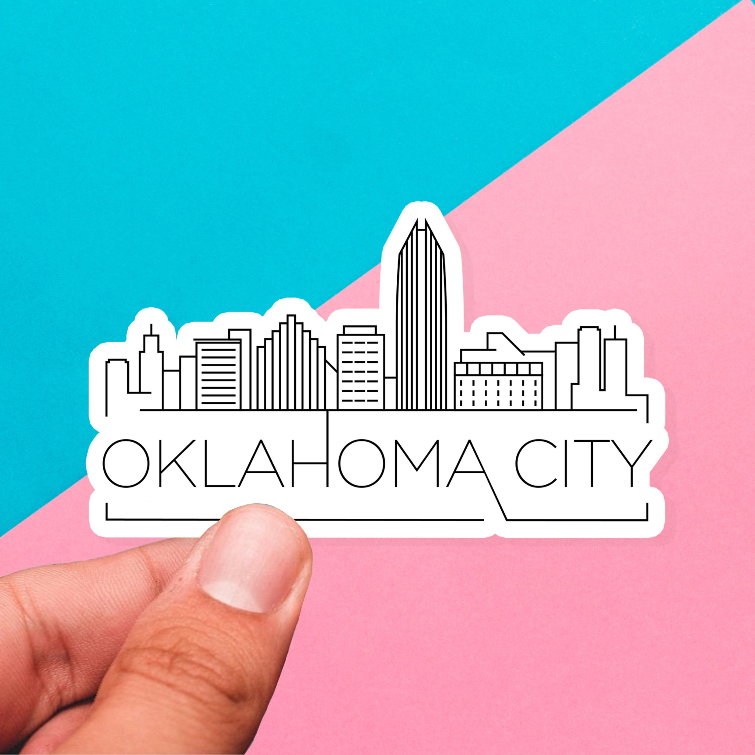 Oklahoma City Skyline Sticker Oklahoma Skyline Sticker Etsy New Zealand