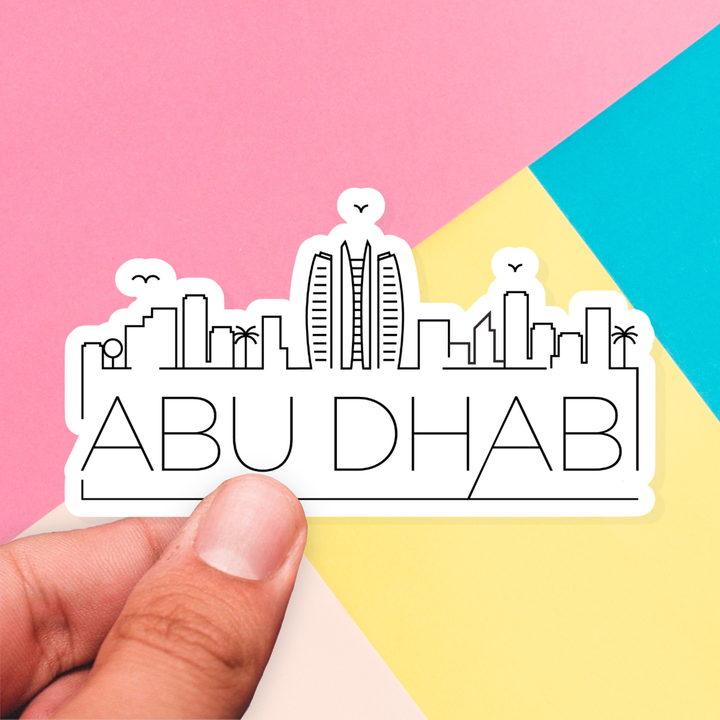 Abu Dhabi Skyline Sticker Émirats arabes unis Autocollants Etsy