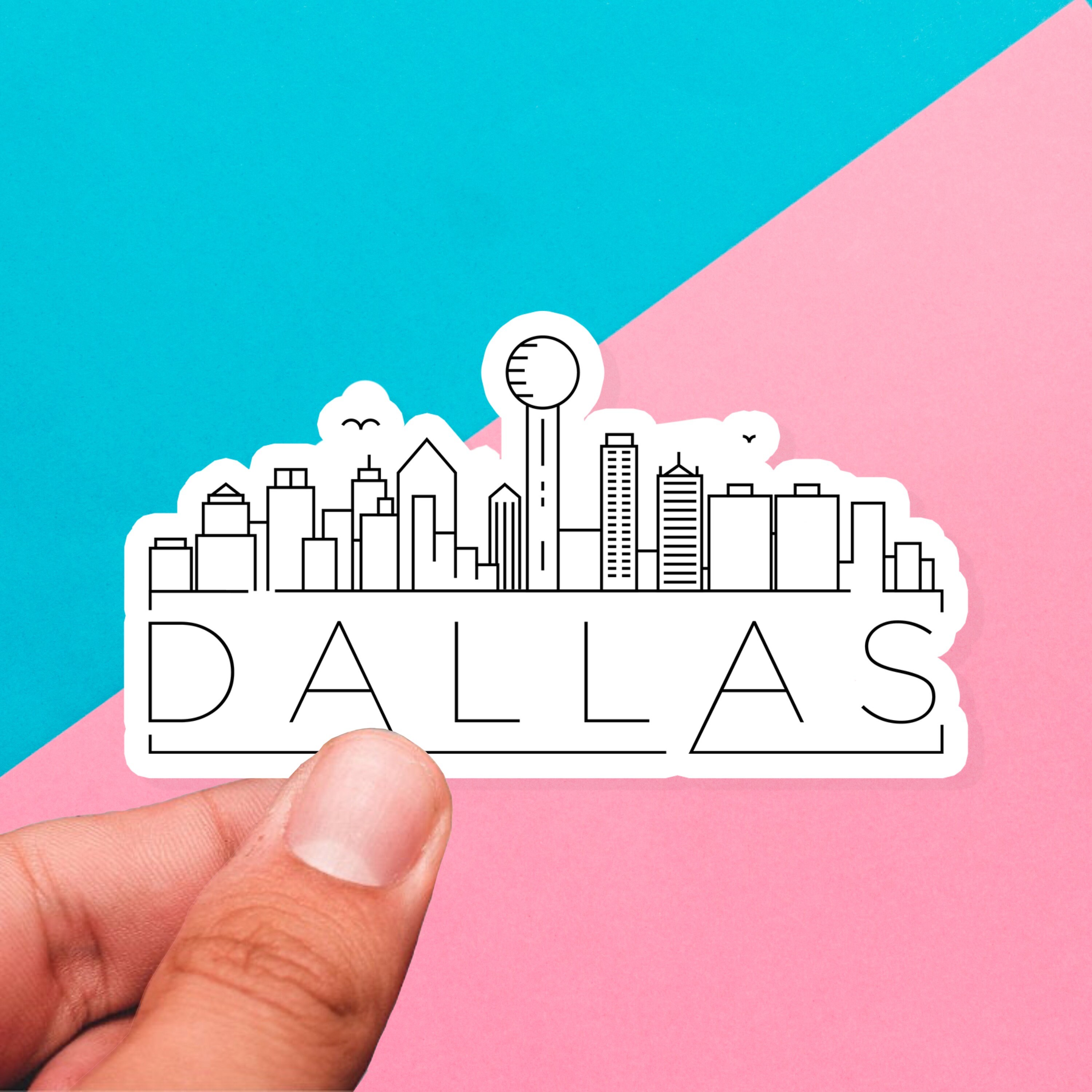 Dallas Skyline Sticker Texas Skyline Sticker Dallas Texas Etsy