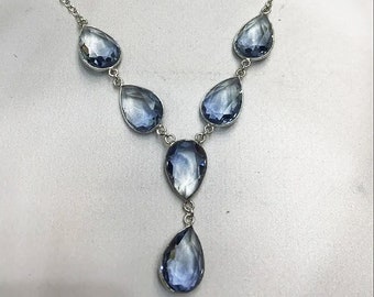Indian Aquamarine necklace, necklace with aquamarine stone in silver India, Raw Aquamarine Necklace, Aquamarine Pendant, Harmony necklace