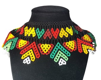 Lemkowska Krywulka, Sylianka to vyshyvanka, Bukovyna Lemko kryza, Rainbow bead jewelry, Floral bohemian jewelry, Folk Ukrainian Gerdan