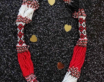 Modern Carpathian Jewellery, Ukrainian Bead Sylyanka, Bead necklace, Sylyanka Collar, Necklace semicircle, Hutsul silyankas, Ukraine gerdan