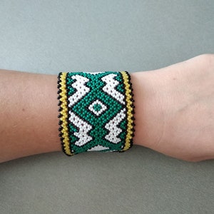 Ukrainian Traditional ornament beaded Bracelet, folk pattern ukrainian bracelet, Bracelet handmade beads in the Ukrainian style