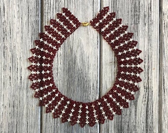Stylish bead jewelry, Bukovyna Beaded necklace, Sylianka to vyshyvanka, Folk art necklace, Vyshyvanka jewelry, Reconstruction Ethno beaded