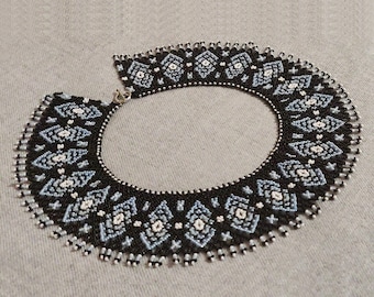 Traditional Ukrainian Silyanka, Ukrainian ornament, Vyshyvanka jewelry, geometric necklace, ukrainian namysto