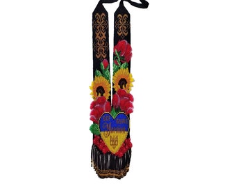 Gerdan necklace, ukranian necklace beaded, ukrainian bead embroidery, ukrainian necklace patterns, Colored Traditional gift,