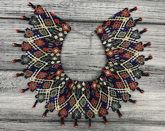 Traditional Ukrainian Bead Sylyanka, Ethnic style necklace, Ukrainian embroidery, Bead women necklace, ukranian jewelry, ethno style namisto