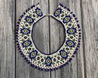 Traditional Ukraine necklace, Folk Ukrainian necklace, Boho style necklace, original collar, Folk Ethnic necklace, Carpathian Jewellery