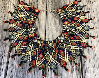 Traditionelle Ukrainische Perle Sylyanka, Ethno-Stil Halskette, Gerdan Halskette, Ukrainische Stickerei, Chunky Halskette, Bead Halskette