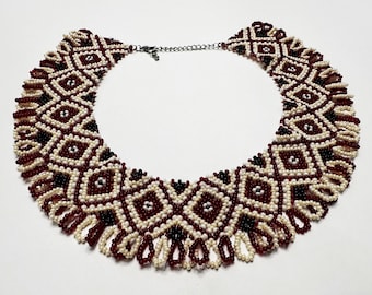 ukrainian sylyanka seed bead necklace, Ukrainian Silyanka, Beaded necklace, namysto necklace, Ukrainian jewelry, lemko ukrainian beading