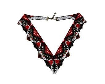 Corner gerdan necklace, gerdan kit, gerdany beadwork ukrainian style, gerdan necklace, ukrainian gerdan, beads gerdan, gerdan pattern