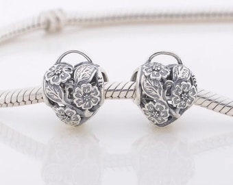 Valentine Charms, flower Charm, PD Silver Jewelry, S925 Silver Jewelry, Authentic PD, Valentine's Day Beads Gift for Her