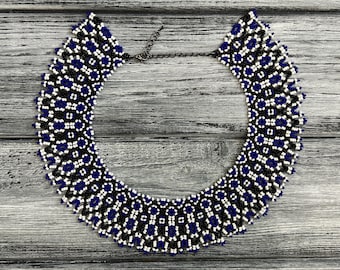 Vyshyvanka jewelry, Ukrainian ethnic necklace, traditional sylyanka, Modern Beaded necklace, Ethno handmade namysto, ukrainian silyanka