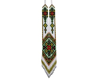 Reconstruction gerdan necklace, traditional gerdan beadwork ukrainian style, lemko gerdan, Vyshyvanka gerdan, Gerdan ornament Ukraine