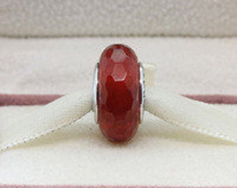 Murano glass Red Crystal Charm, S925 Silver Jewelry, PD jewelry,  Authentic PD, Valentine's Day Gift for Her, Murano Red Beads