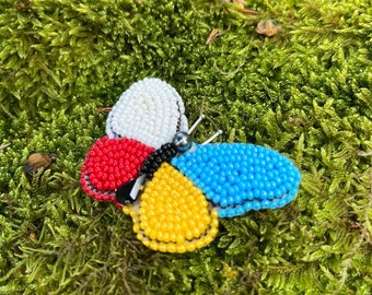 Personalized Brooch, Beaded Brooch, Brooches for Women, Ukraine Brooch Butterfly, Beaded Ukrainian Batterfly, Ukrainian Flag Brooch